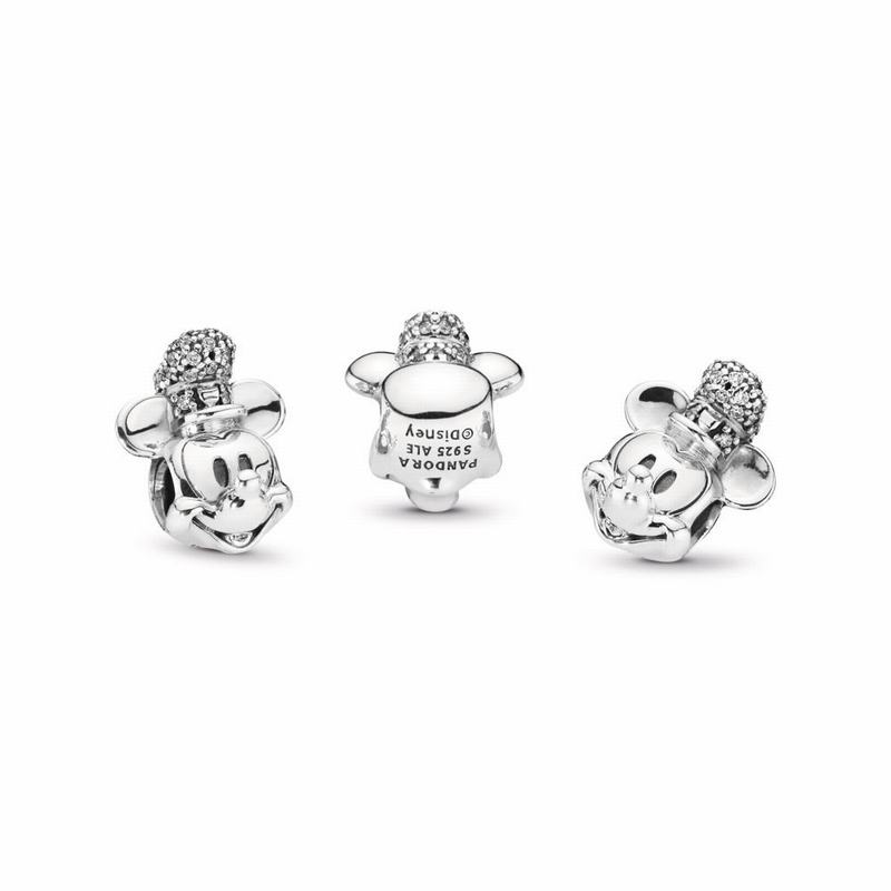 Pandora Disney Shimmering Steamboat Willie Portrait Charm Ireland - Sterling Silver/Cubic Zirconia -